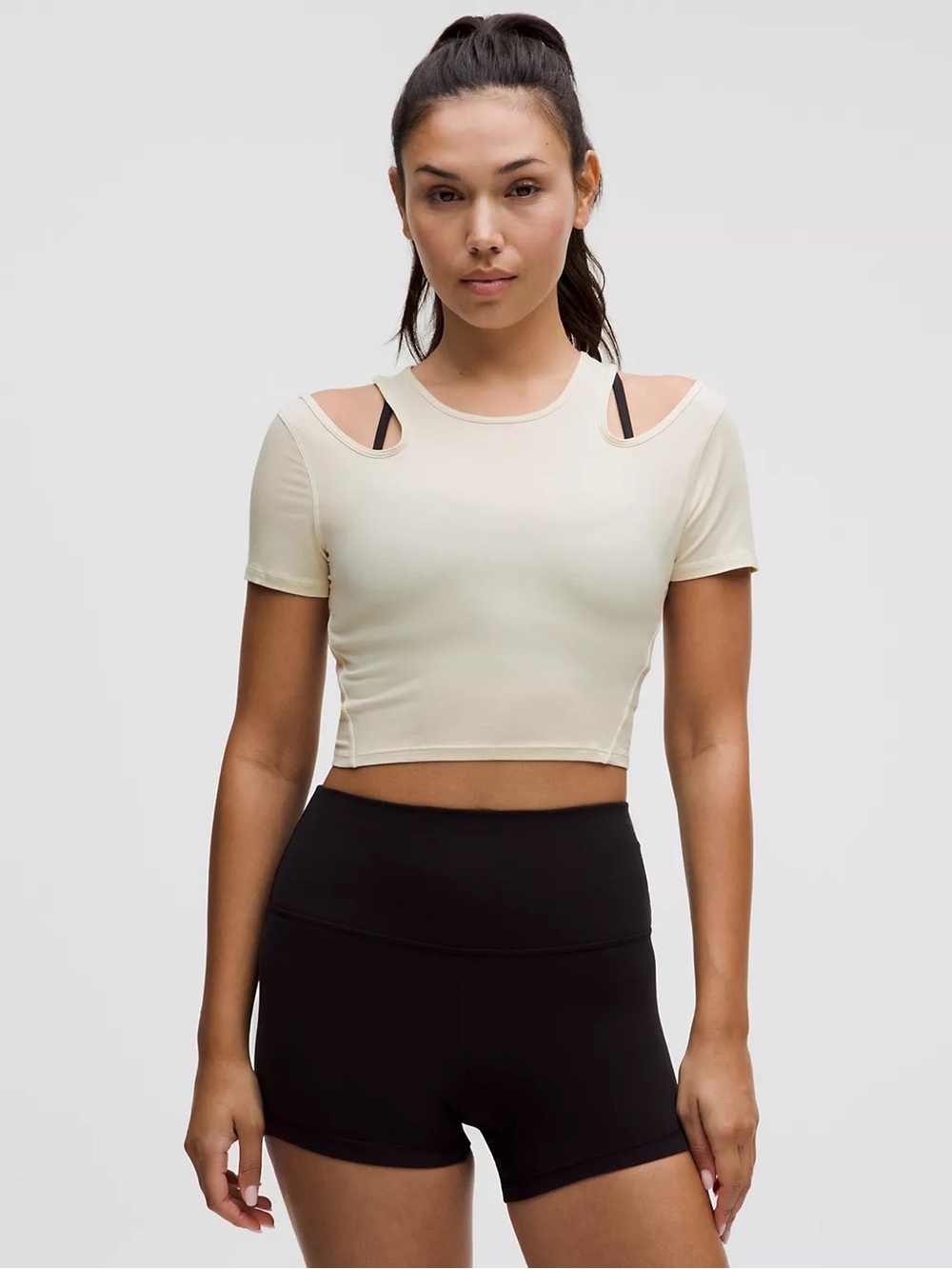Lululemon Shoulder Cut Out Yoga Crop Top